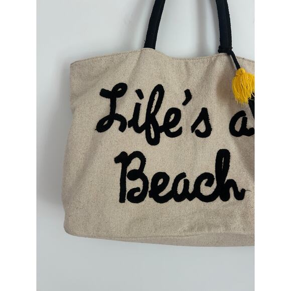 Life’s a Beach Canvas Beach Tote Bag - Picture 3 of 9